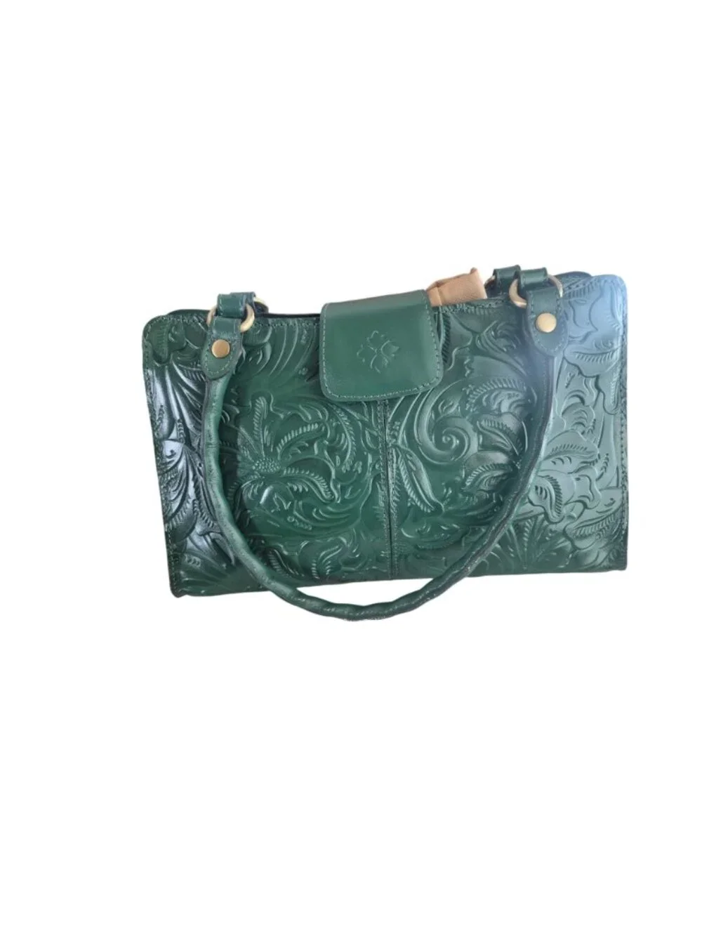 Patricia Nash Rienzo Soft Green Embossed Leather Handbag